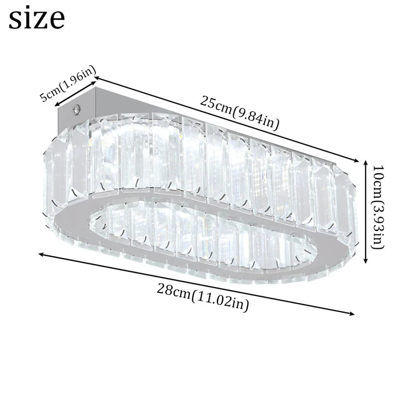 GreeLustr Indoor K9 Crystal Oval Ring Lamp Chandelier Pendant