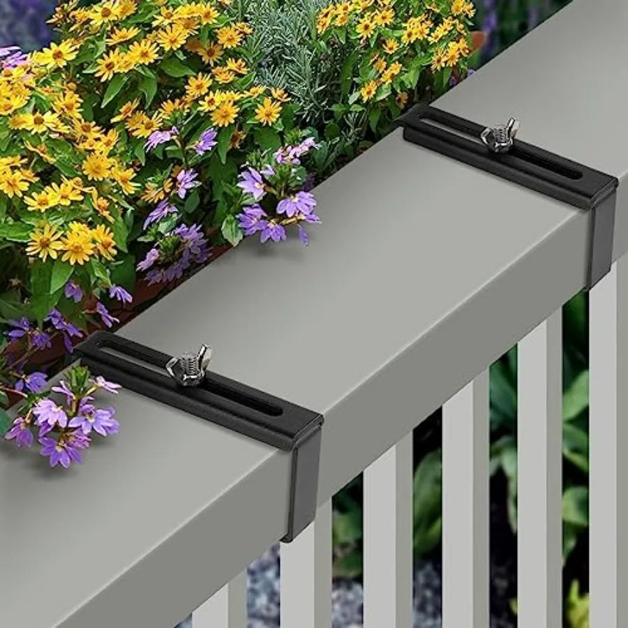 Adjustable Window Box Bracket For Railing Flower Planter Holder