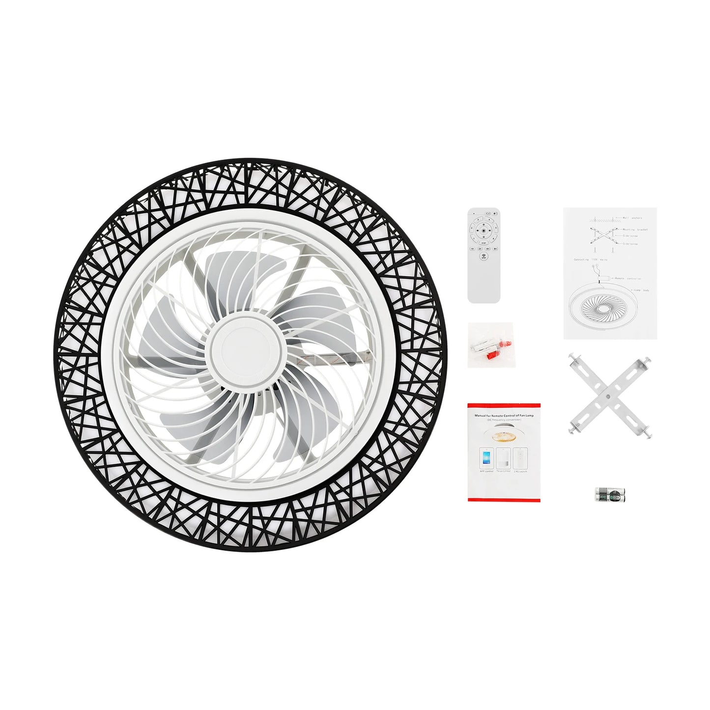 Contemporary Ceiling Fan With Integrated Light And Remote