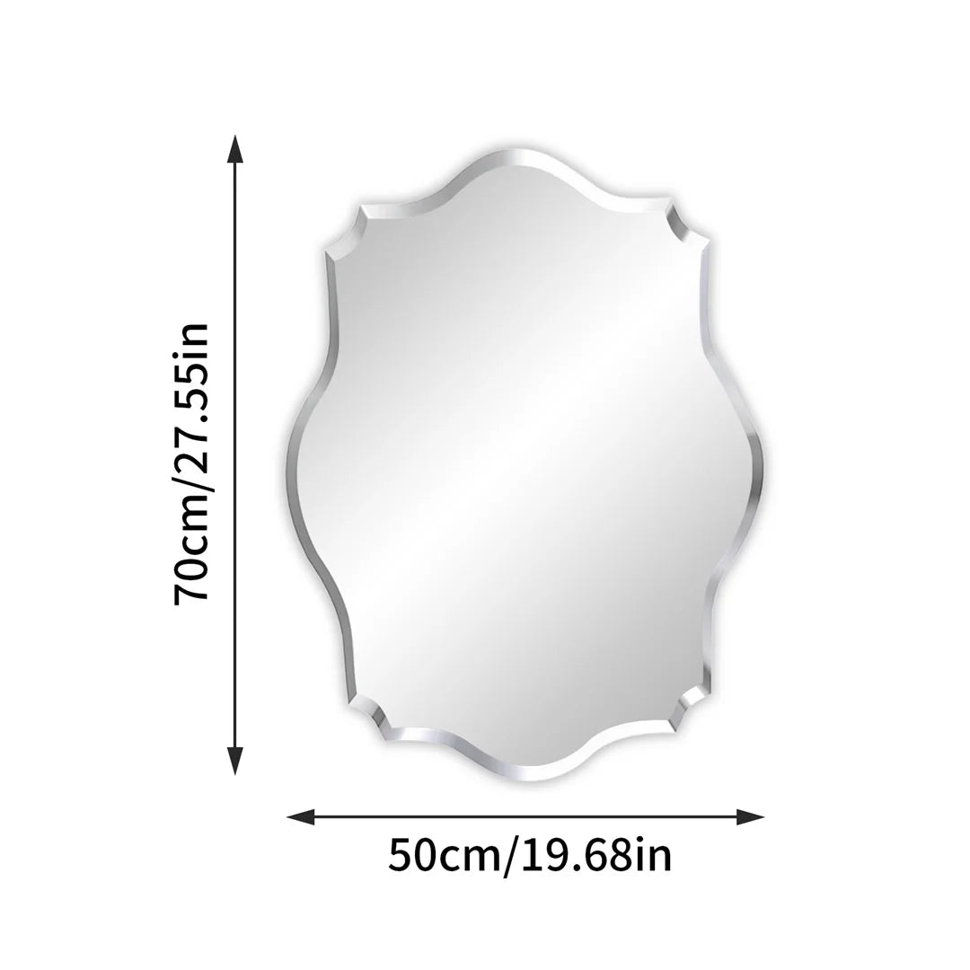 LUVODI Frameless Asymmetrical Vanity Mirror With Beveled Edge