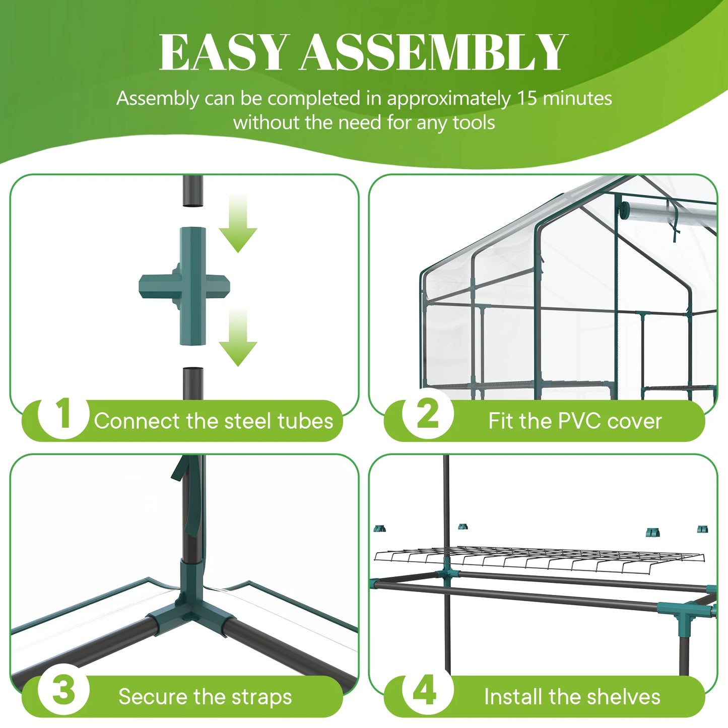Walkin Greenhouse With Shelf Multi Tier Plant Rack Indoor Outdoor