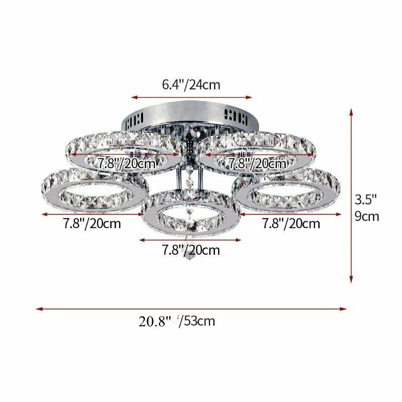 Vinilky Crystal Ceiling Chandelier Lamp For Living Room And Dining