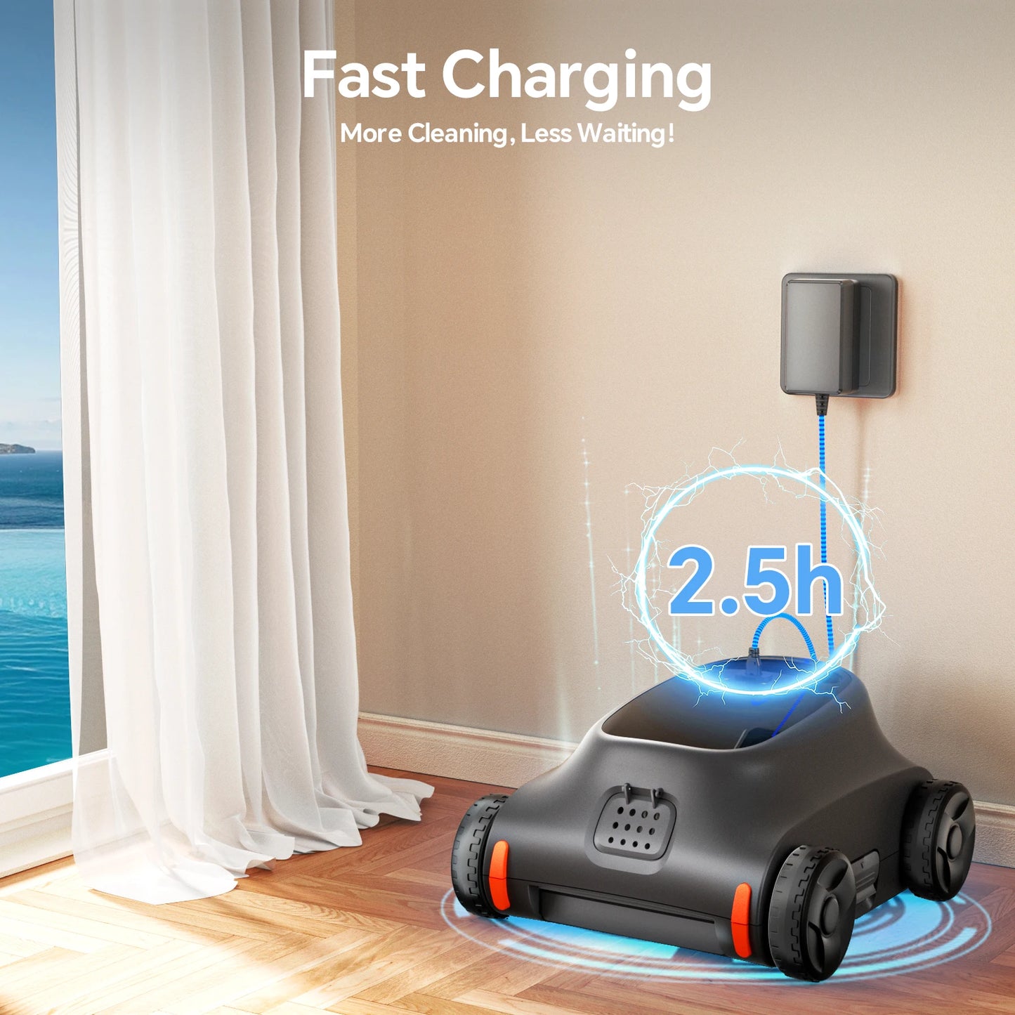 Seauto SAT 10 Robotic Pool Cleaner Cordless Vacuum For Pools
