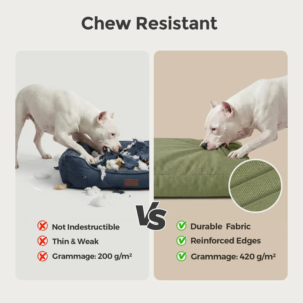 Indestructible Canvas Outdoor Dog Bed With Waterproof Washable Cover