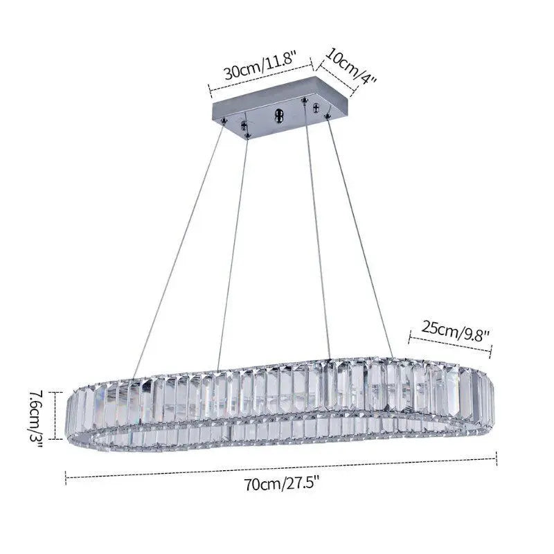 GreeLustr Indoor K9 Crystal Oval Ring Lamp Chandelier Pendant