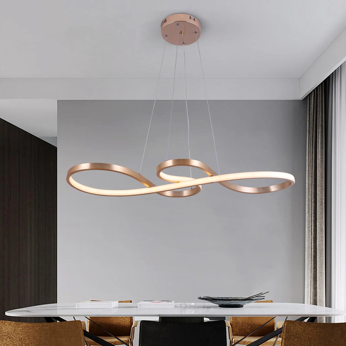 GreeLustr Modern Chandelier Pendant Light Acrylic Dimmable LED Ceiling Lamp
