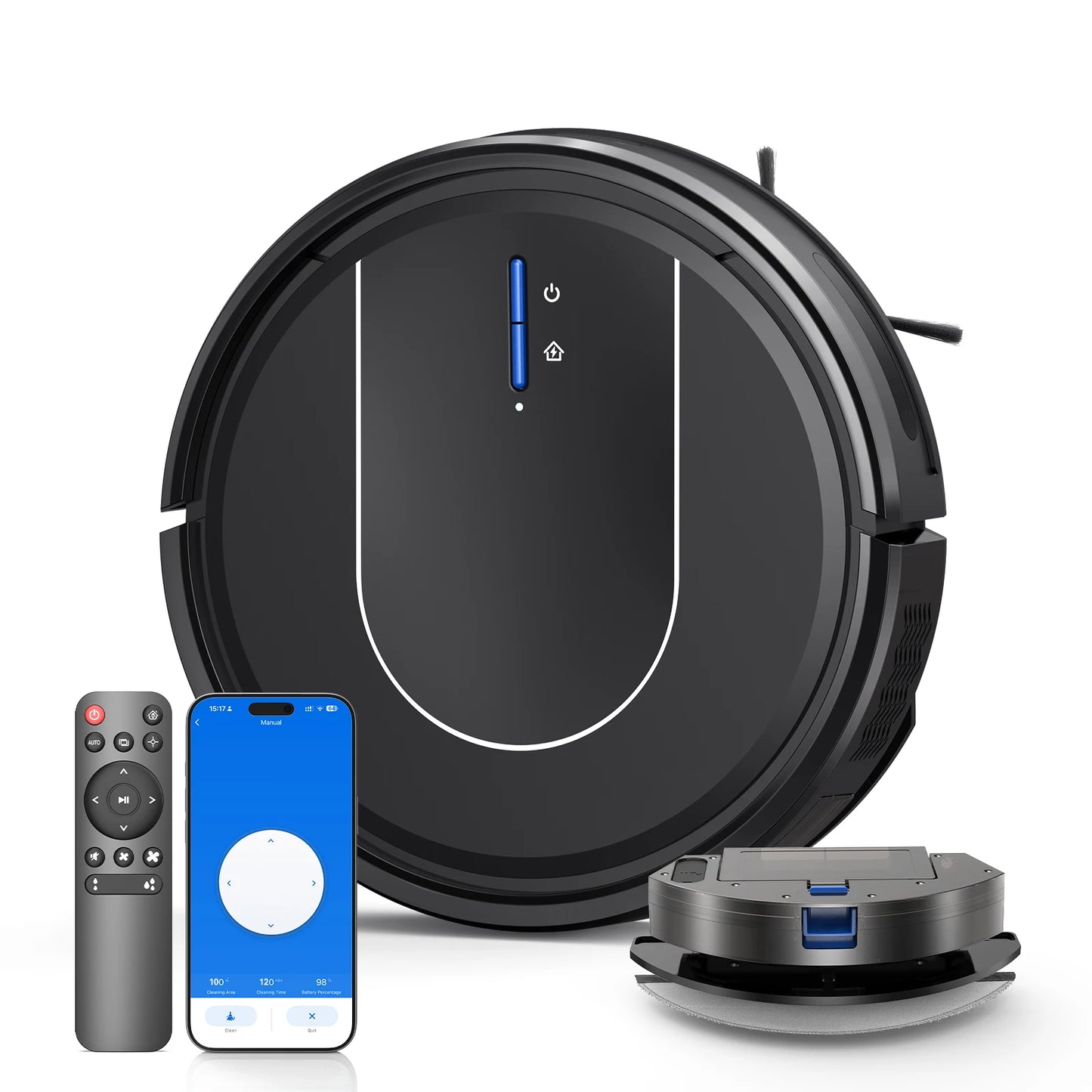INSE Robot Vacuum Cleaner 3 In 1 With 5000Pa Suction Auto Return Charging
