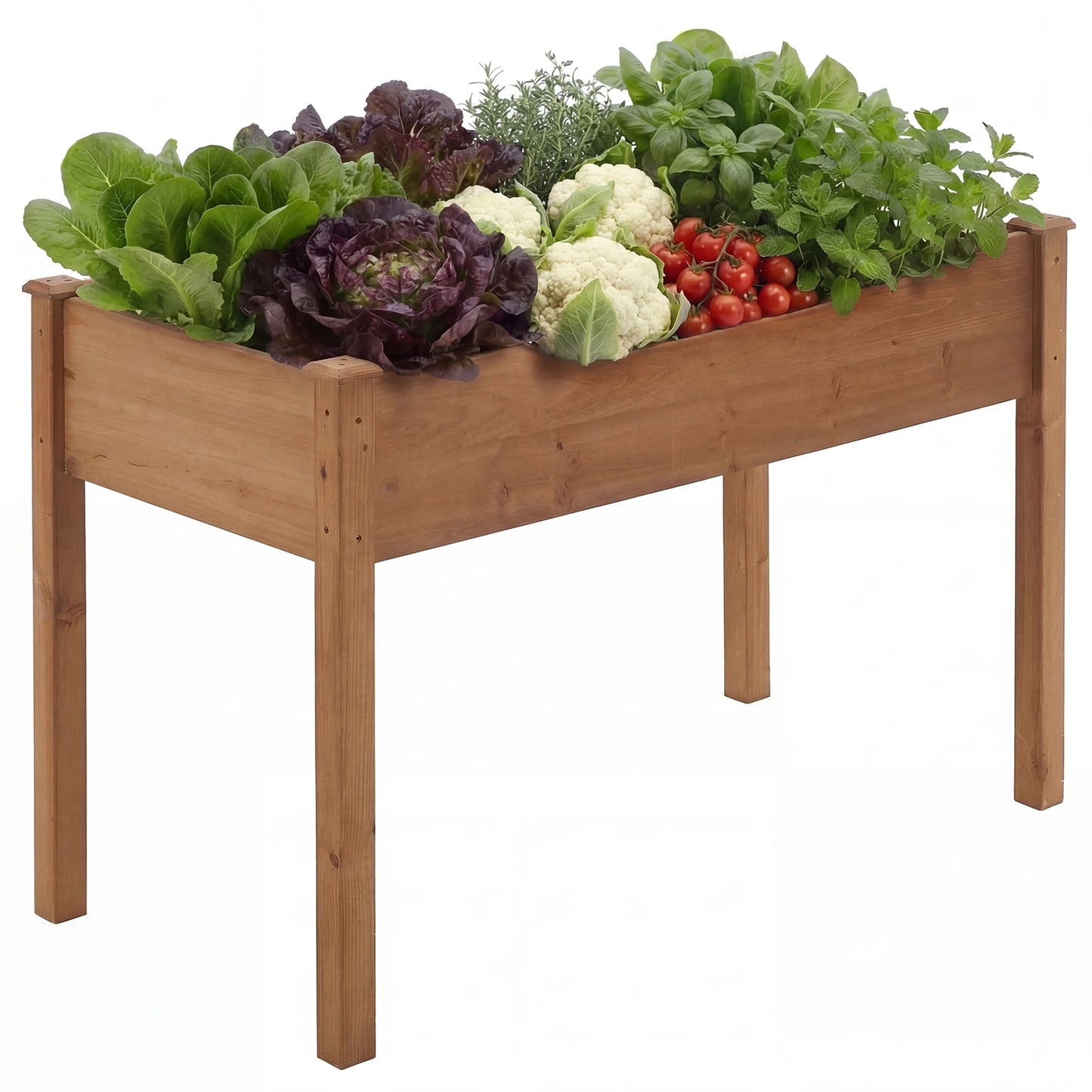 JHK Wood Raised Garden Bed Planter Box With Legs For Patio
