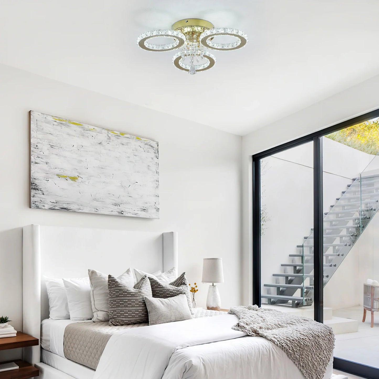 VETRULUS Crystal Led Ceiling Chandelier Gold Modern Living Room Pendant