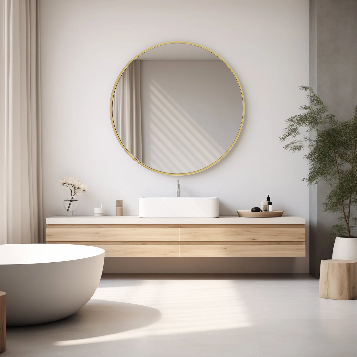 JHK Matte Metal Framed Vanity Mirror Wall Living Room