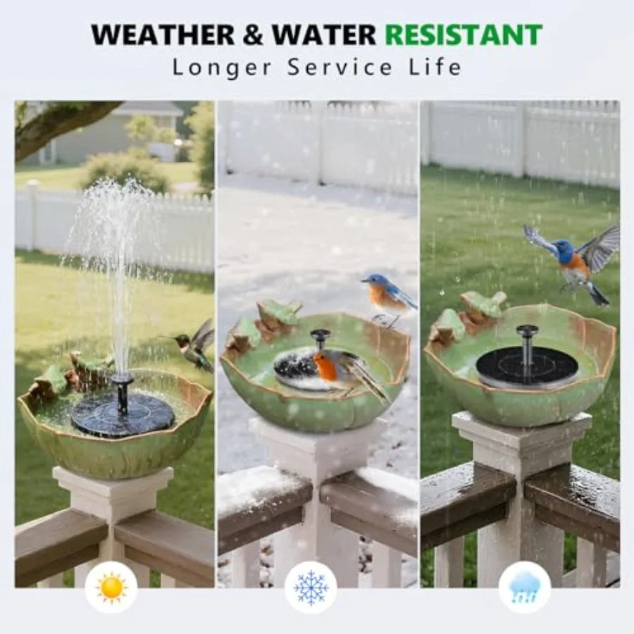 Ceramic Outdoor Bird Bath Hummingbird Ground Bowl Garden Decor