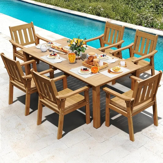 YEFU HIPS Patio Table Set 7 Piece Outdoor Dining Furniture