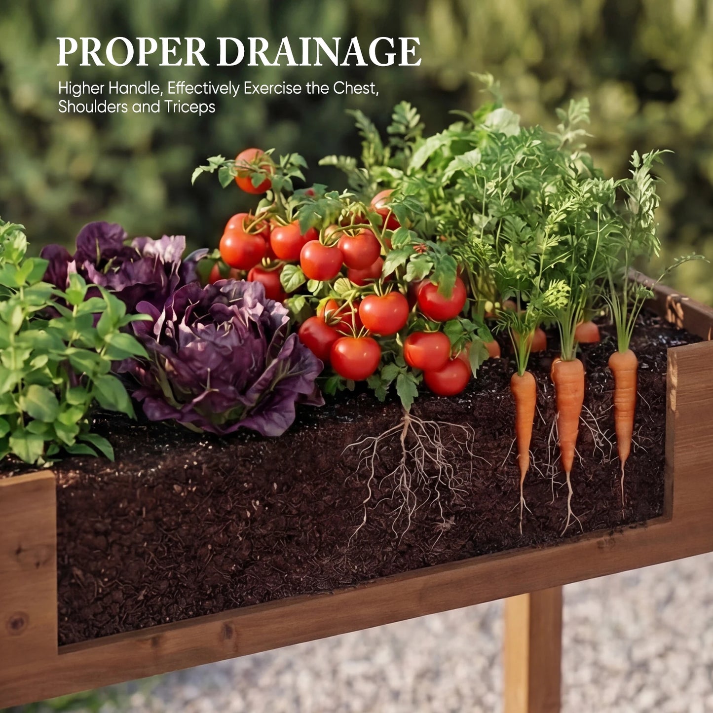 JHK Wood Raised Garden Bed Planter Box With Legs For Patio