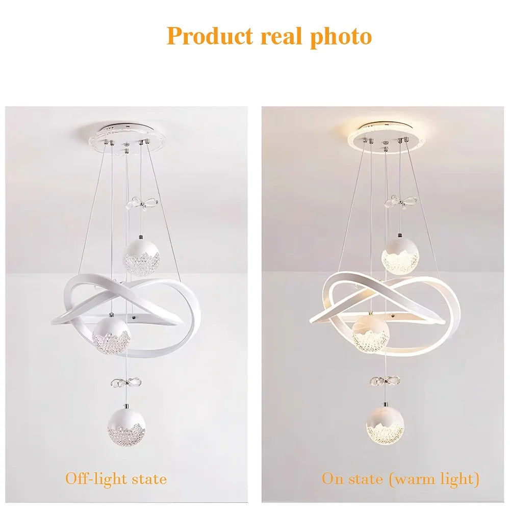 Led Pendant Chandelier With Three Color Temperatures And Adjustable Height