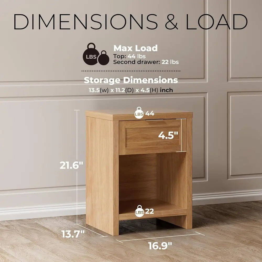 Nightstands Set Of 2 Boho Bedside Tables With Storage