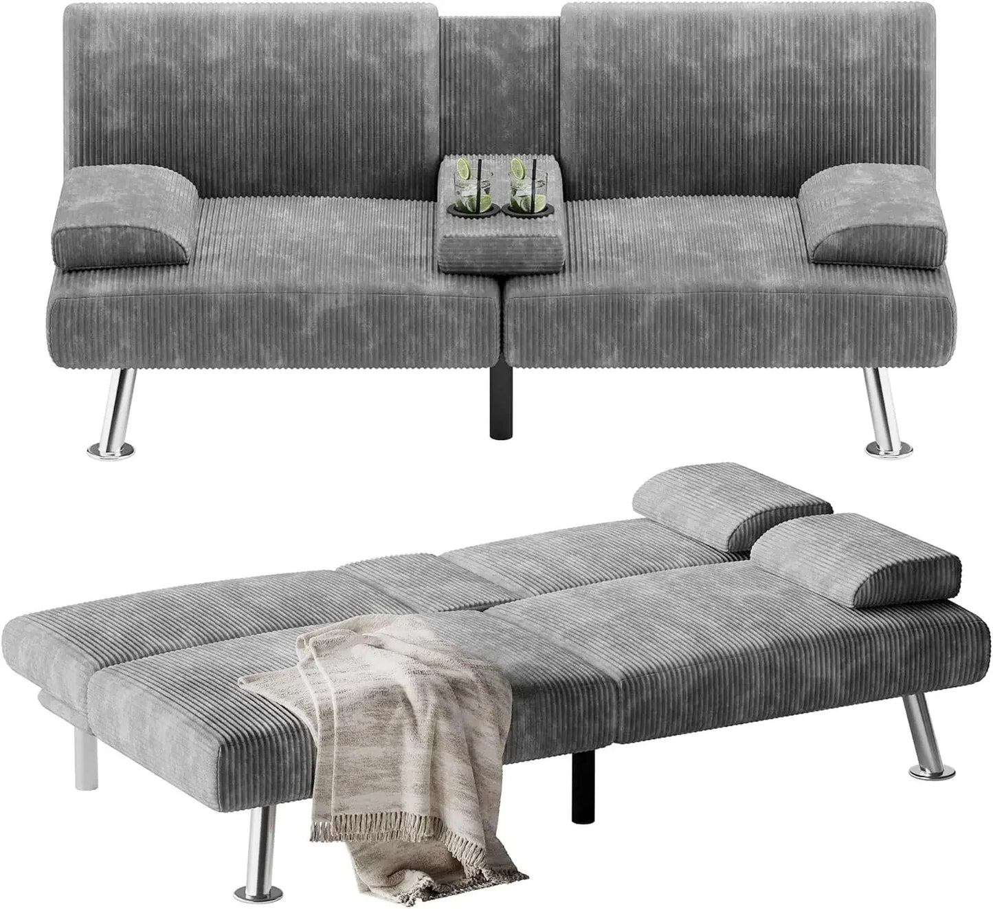 Flamaker Futon Sofa Bed Modern Folding Set With Convertible Recliner
