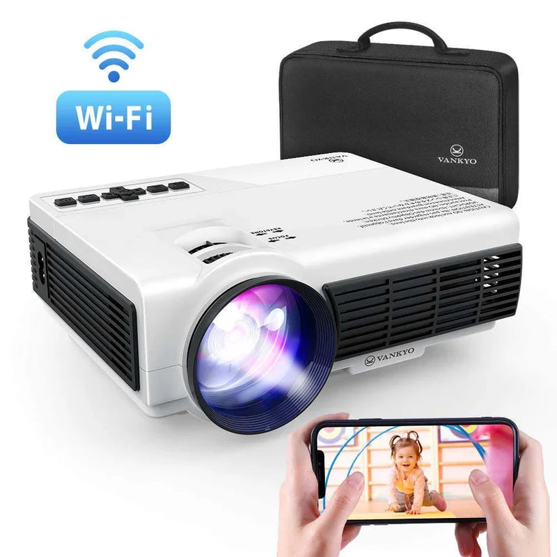 Portable 4K Projector WiFi Dual Band HDMI USB Movie Theater