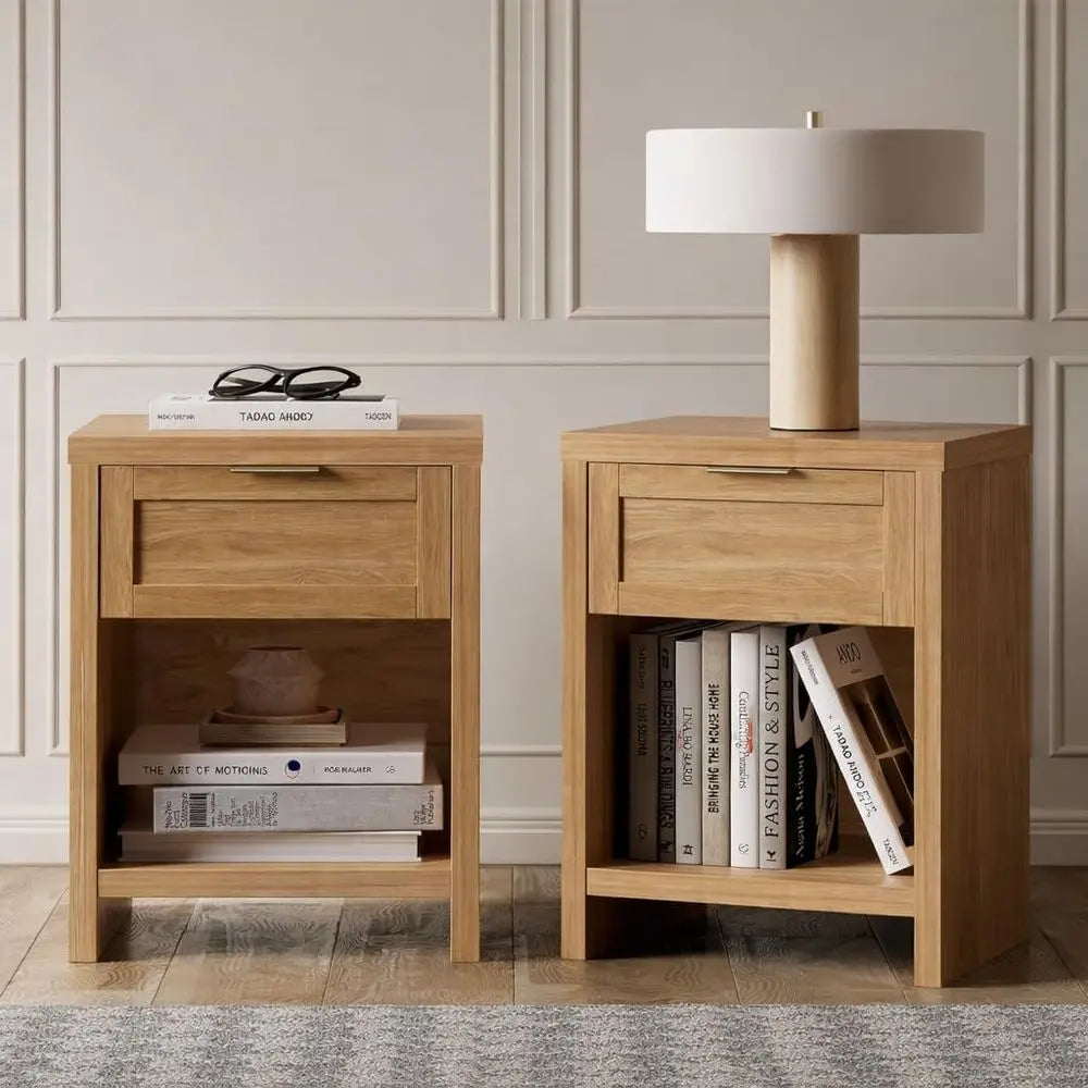 Nightstands Set Of 2 Boho Bedside Tables With Storage