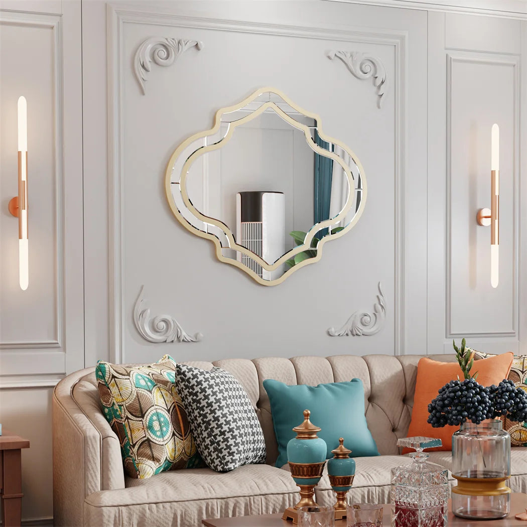 LUVODI Irregular Wall Decor Hanging Mirror With Rim For Entryway