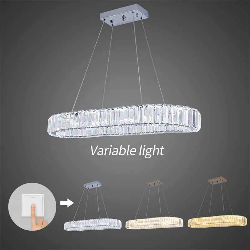 GreeLustr Indoor K9 Crystal Oval Ring Lamp Chandelier Pendant
