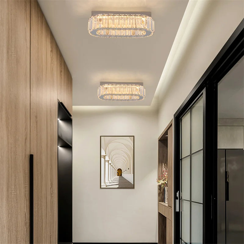 GreeLustr Indoor K9 Crystal Oval Ring Lamp Chandelier Pendant
