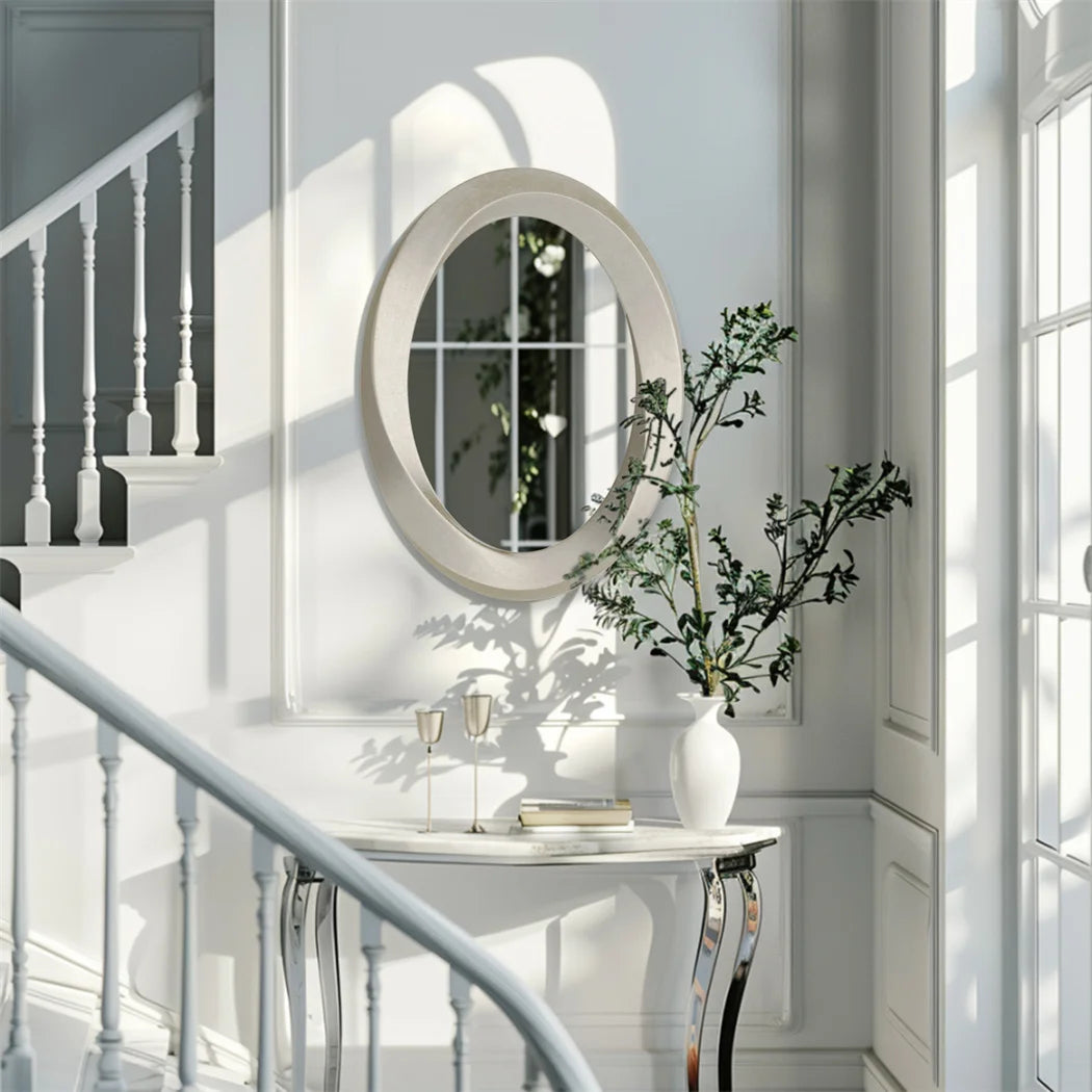 LUVODI Antique Baroque Oval Beveled Framed Wall Mirror
