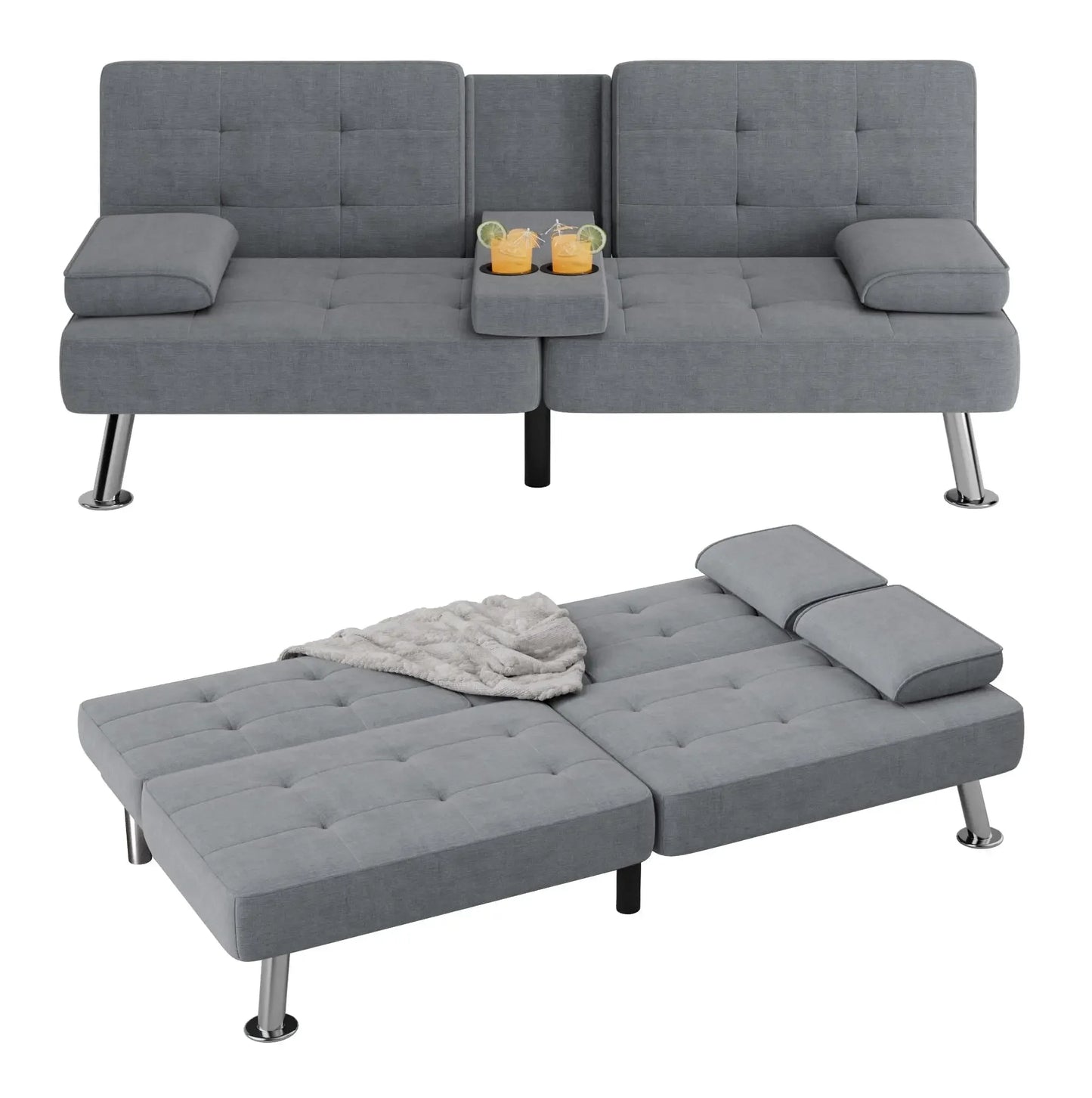 Flamaker Futon Sofa Bed Modern Folding Set With Convertible Recliner