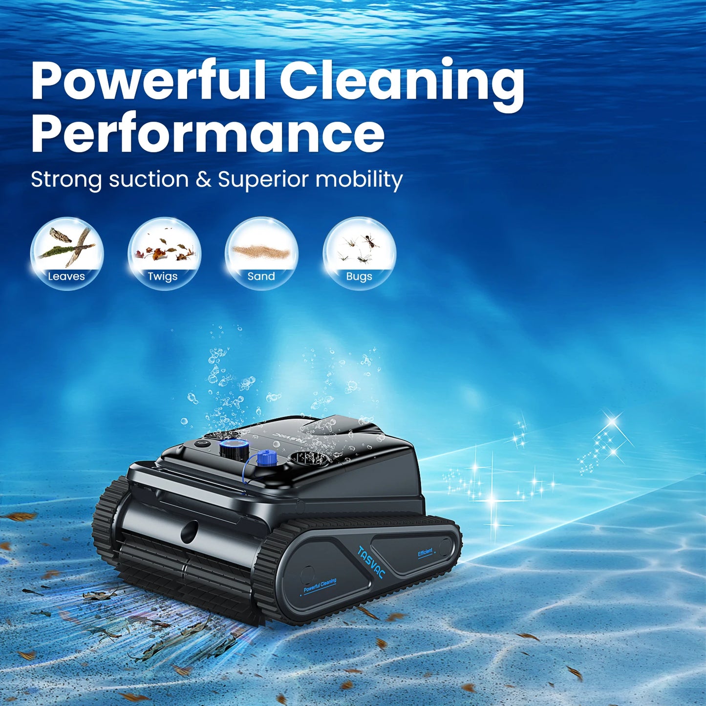 INSE Cordless Robotic Pool Cleaner Inground Pools With 4 Motors