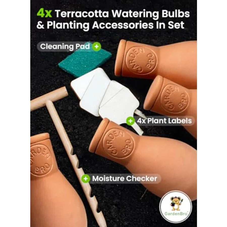 Terracotta Ollas Watering Pots 4 Pcs Self Watering Globes Clay Garden