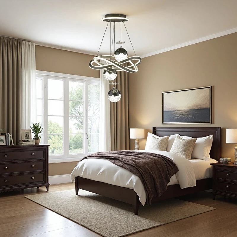 Led Pendant Chandelier With Three Color Temperatures And Adjustable Height