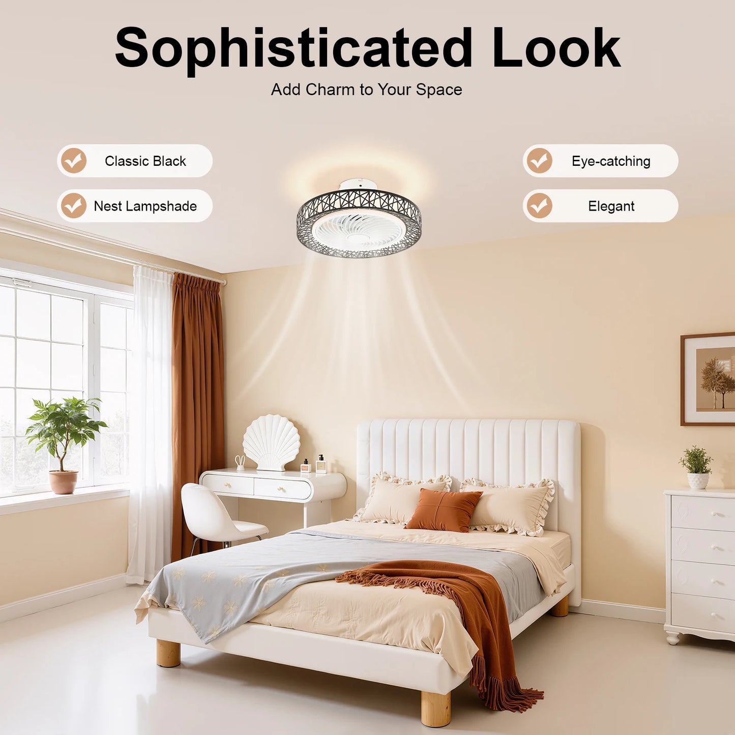 Contemporary Ceiling Fan With Integrated Light And Remote