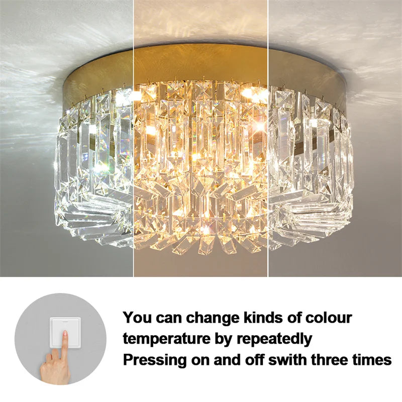 GreeLustr Crystal Led Ceiling Chandelier Pendant Light for Living Room
