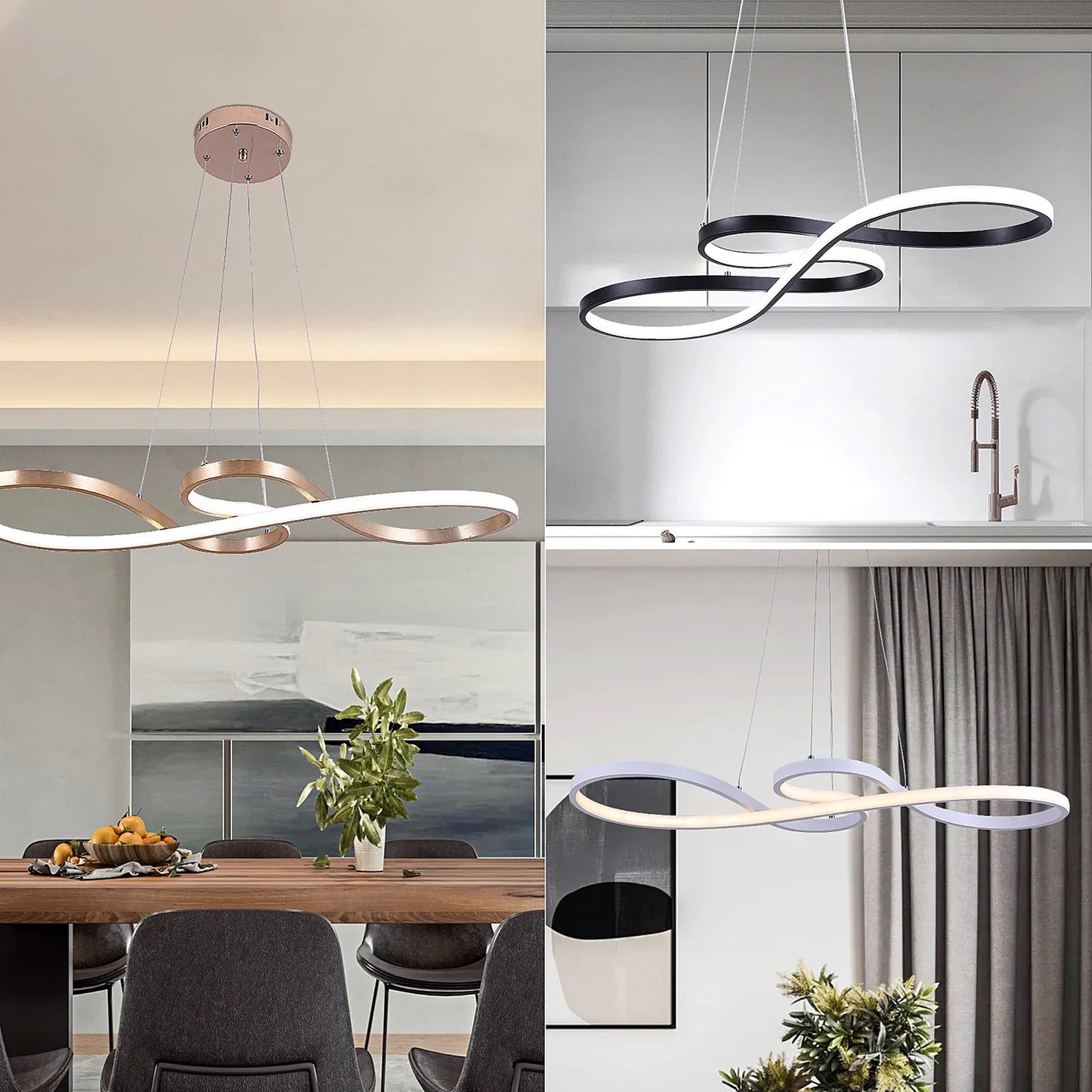 GreeLustr Modern Chandelier Pendant Light Acrylic Dimmable LED Ceiling Lamp