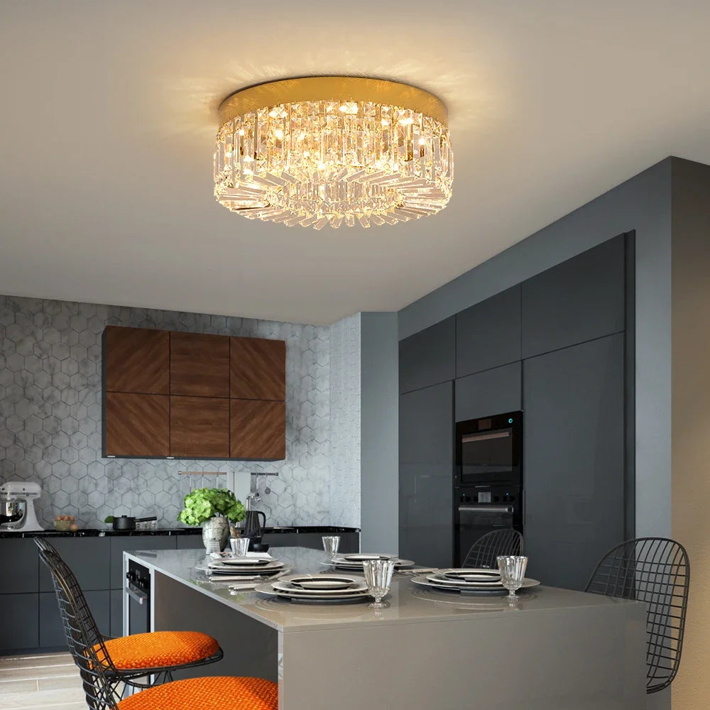 VETRULUS Crystal Ceiling Lamp Modern Living Room Chandeliers