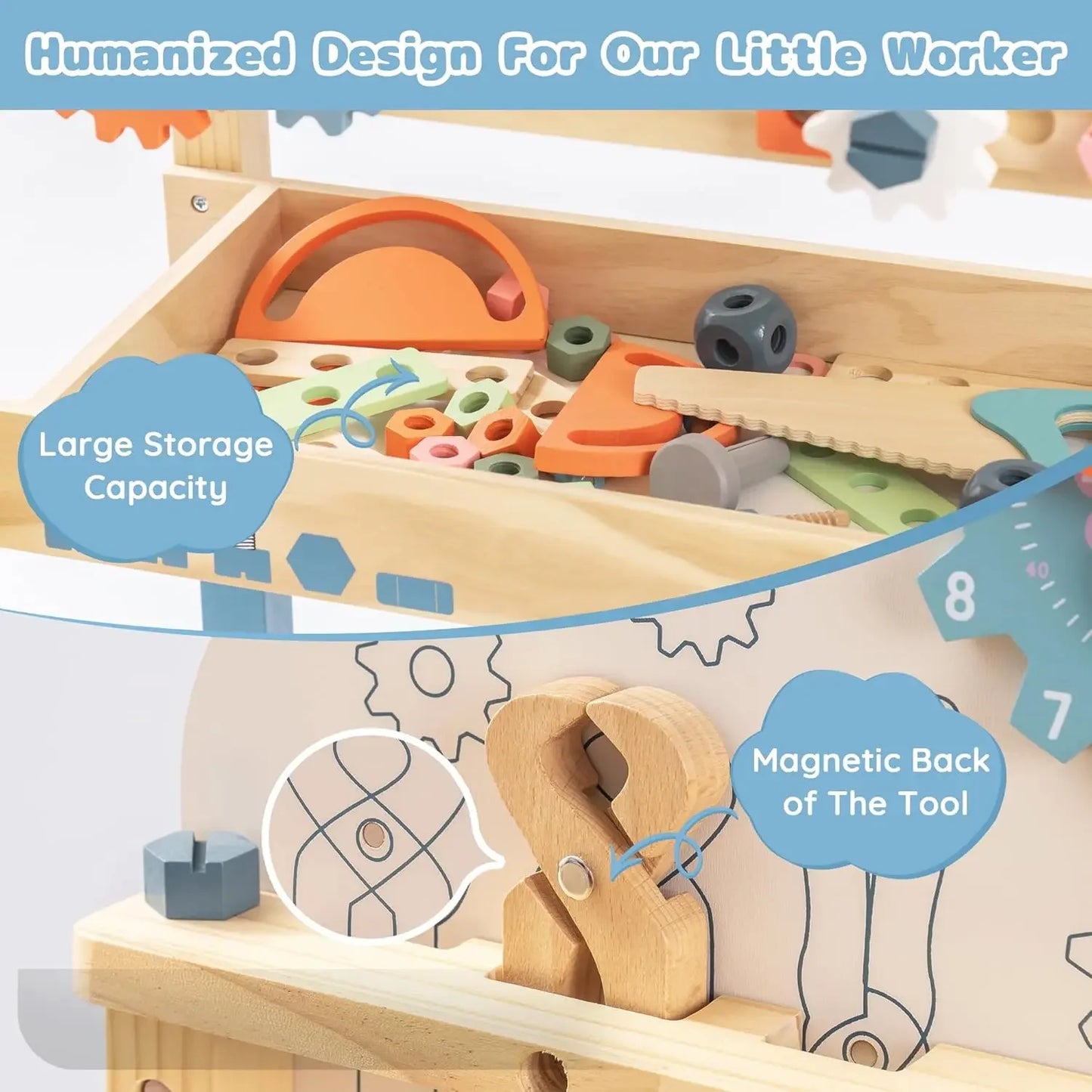Robotime Robud Kids Tool Bench Set Wooden Workshop Toy