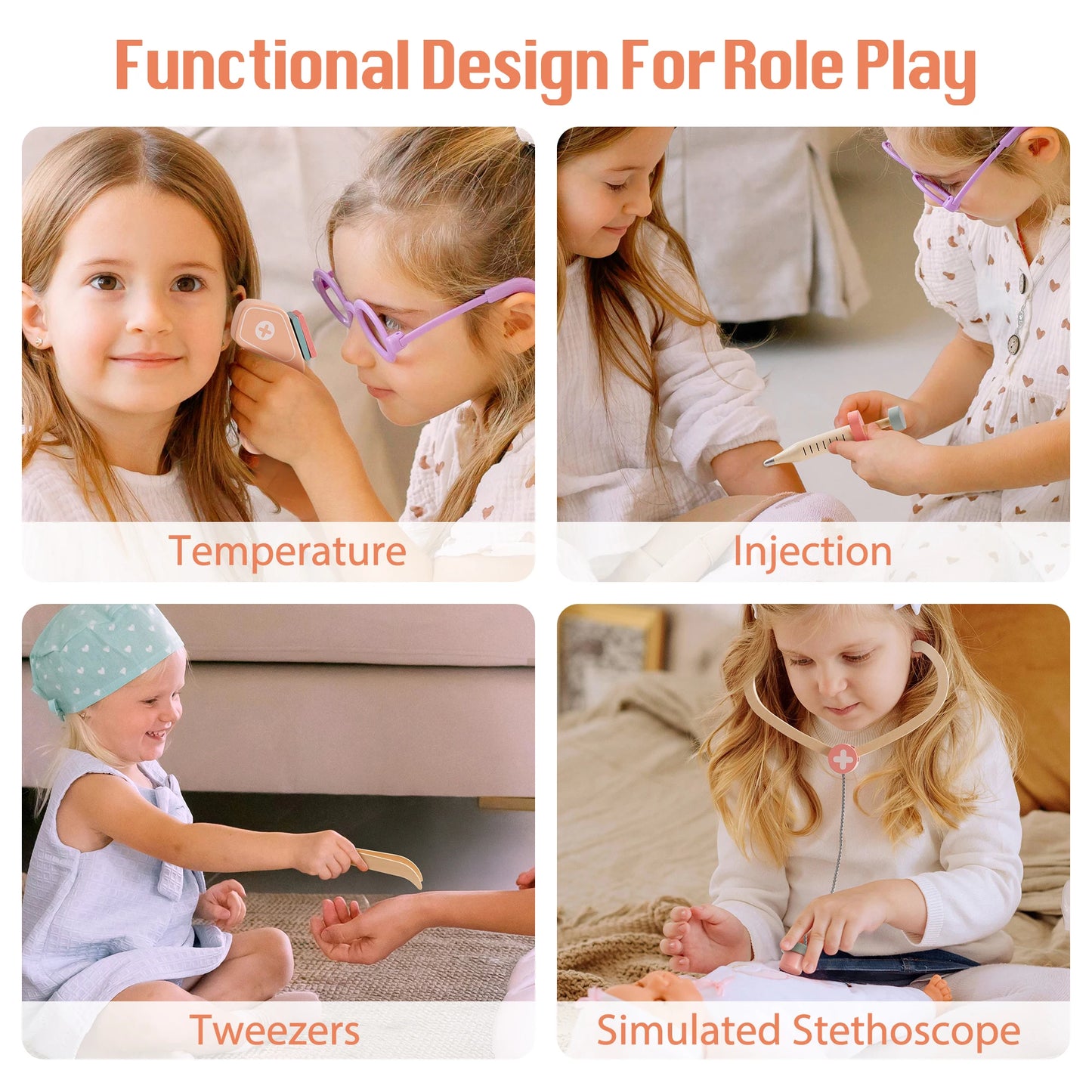 Robotime Wooden Doctor Center Playset Educational Medical Toy For Kids