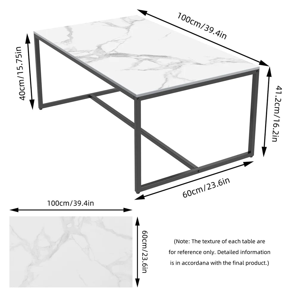 LUVODI Sintered Stone Top Rectangle Coffee Table For Living Room