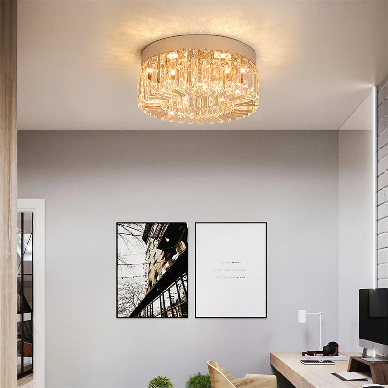 GreeLustr Crystal Led Ceiling Chandelier Pendant Light for Living Room