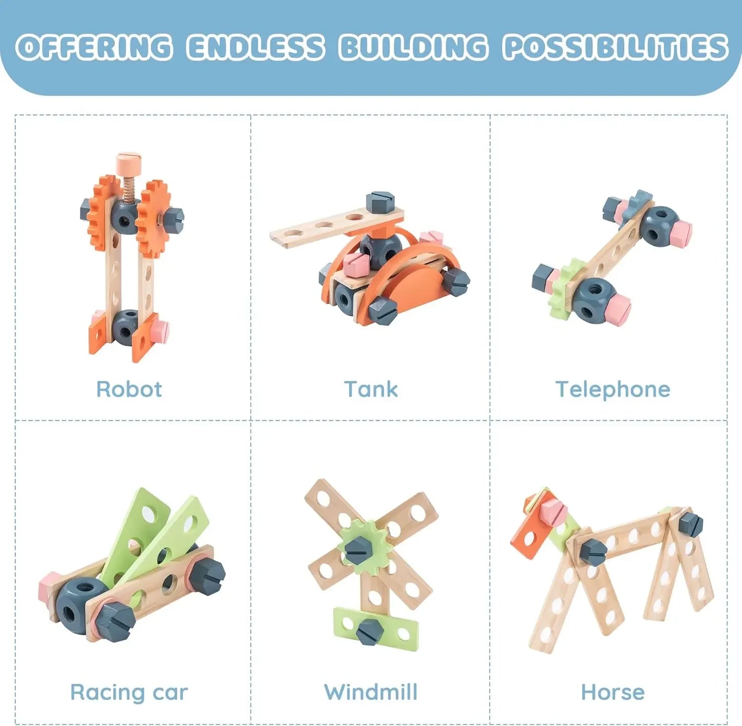 Robotime Robud Kids Tool Bench Set Wooden Workshop Toy