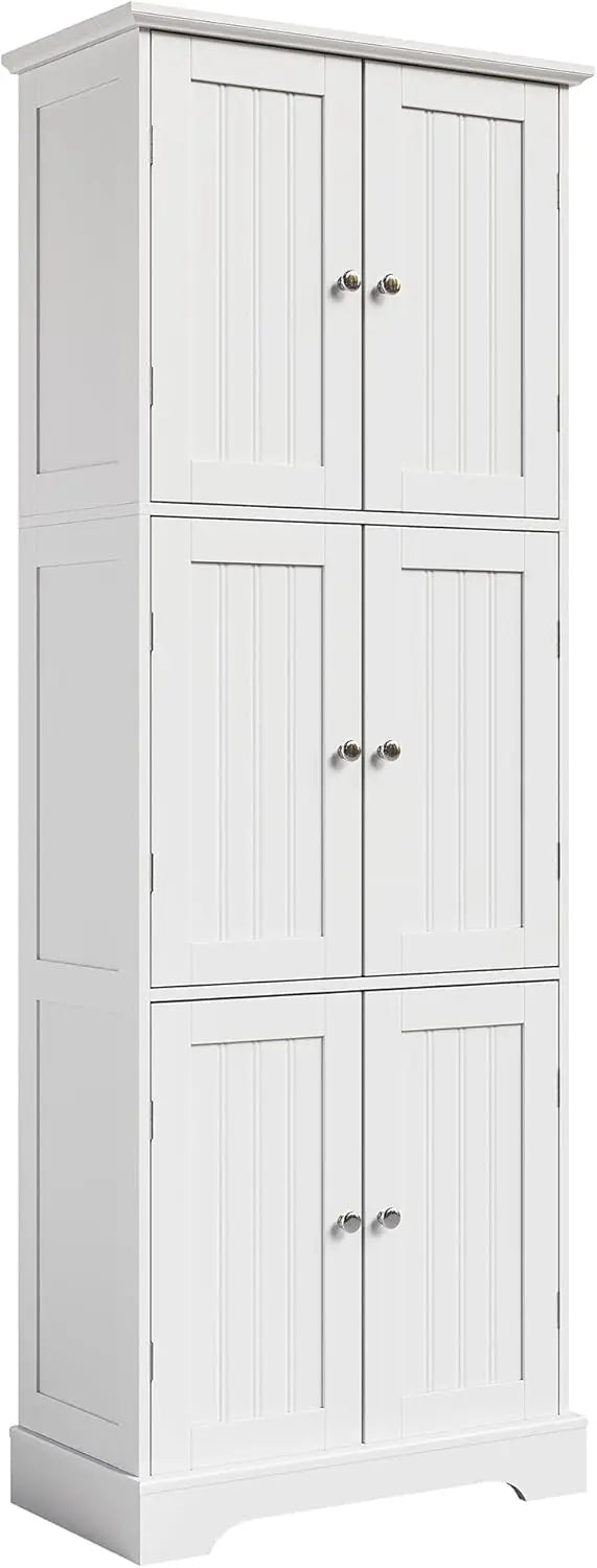 Bathroom Storage Cabinet With 6 Doors And Adjustable Shelves