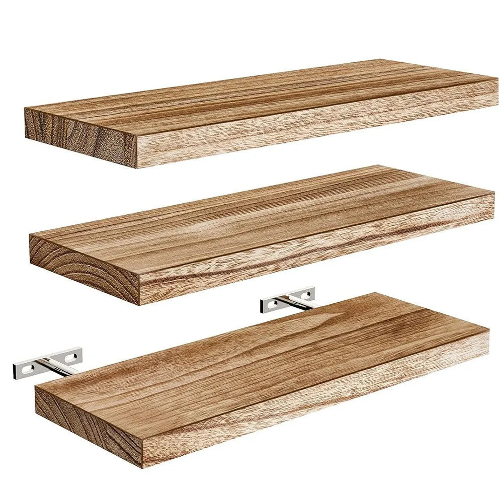 Wooden Wall Mounted Shelf For Living Room Bookshelf With Straight Line Design