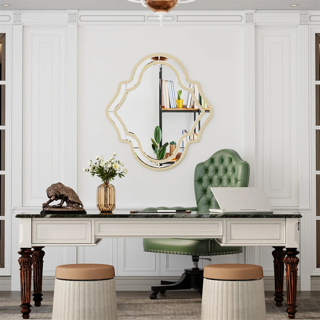 LUVODI Irregular Wall Decor Hanging Mirror With Rim For Entryway