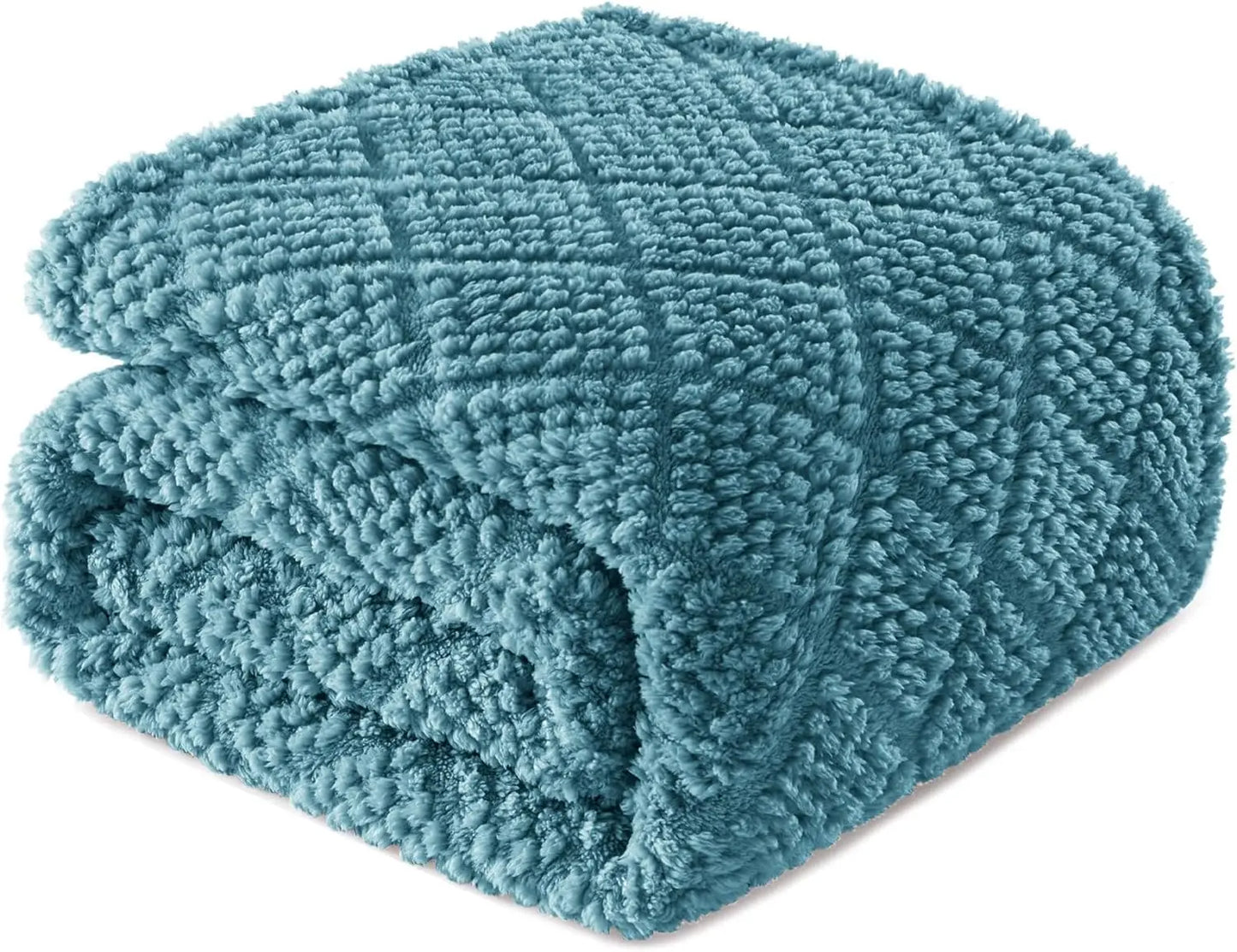 Soft Fluffy Jacquard Waffle Blanket Lightweight Cotton For All Seasons