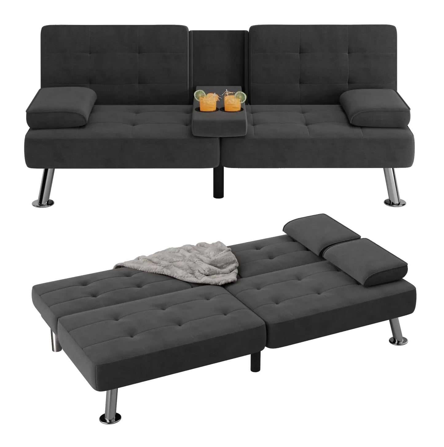 Flamaker Futon Sofa Bed Modern Folding Set With Convertible Recliner