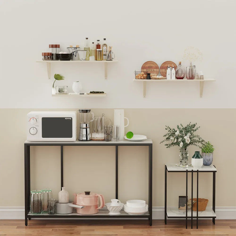 LUVODI Style Console Table With Metal Frame And Shelves