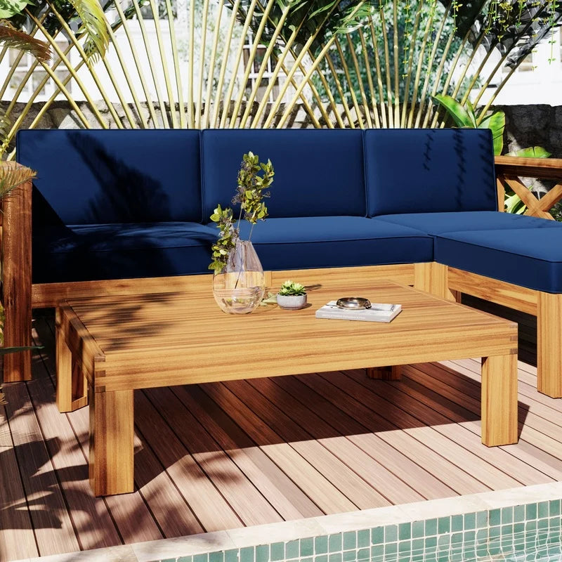 Outdoor Patio Wood Sectional Sofa Set For Garden Use
