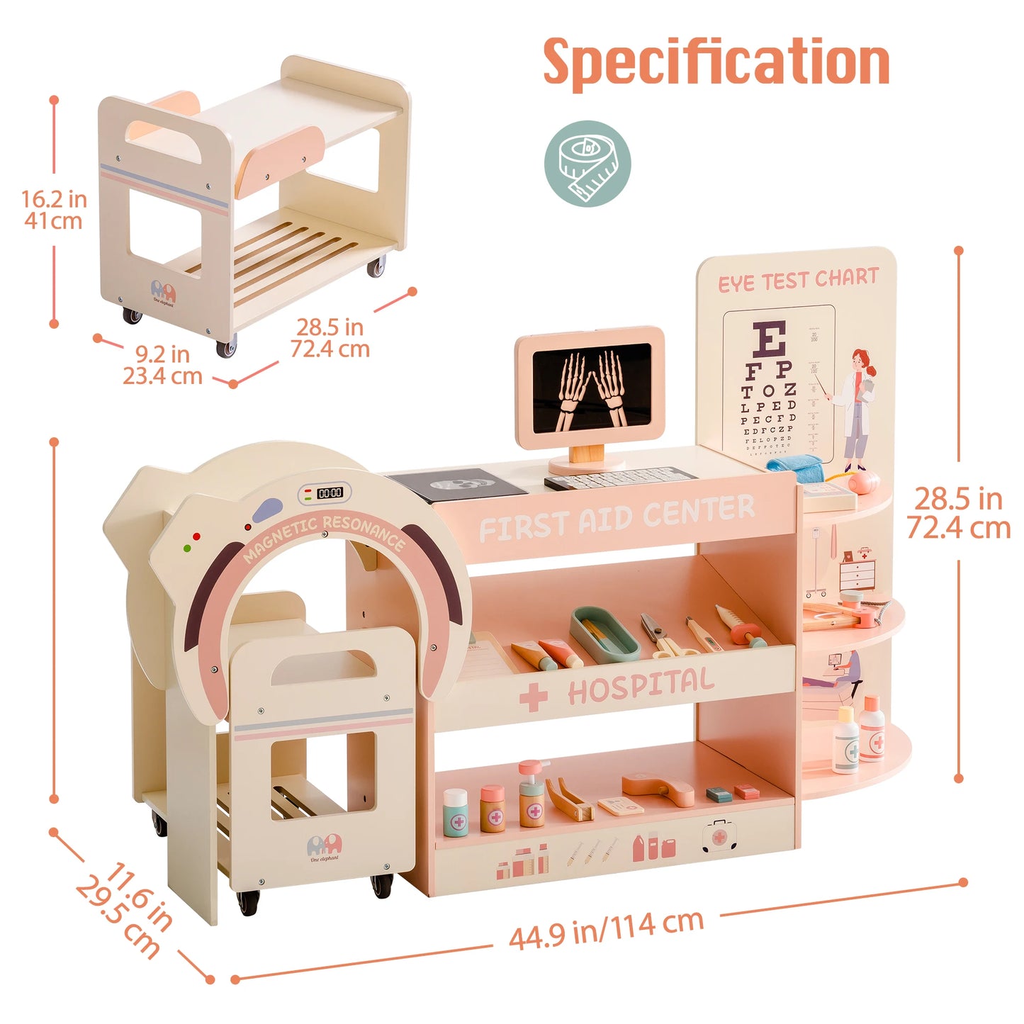 Robotime Wooden Doctor Center Playset Educational Medical Toy For Kids