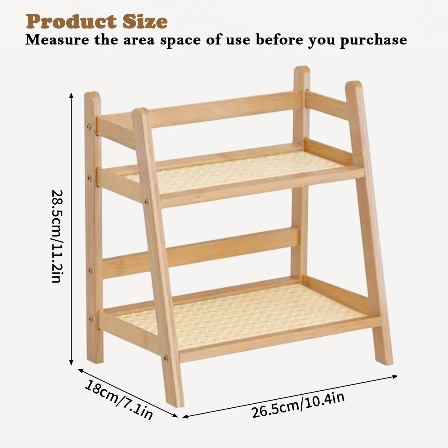 Double Layer Desktop Organizer Shelf 2 Tier Wood Storage Rack