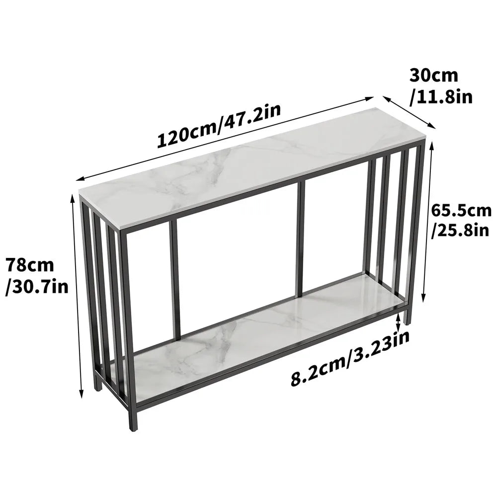 LUVODI Style Console Table With Metal Frame And Shelves