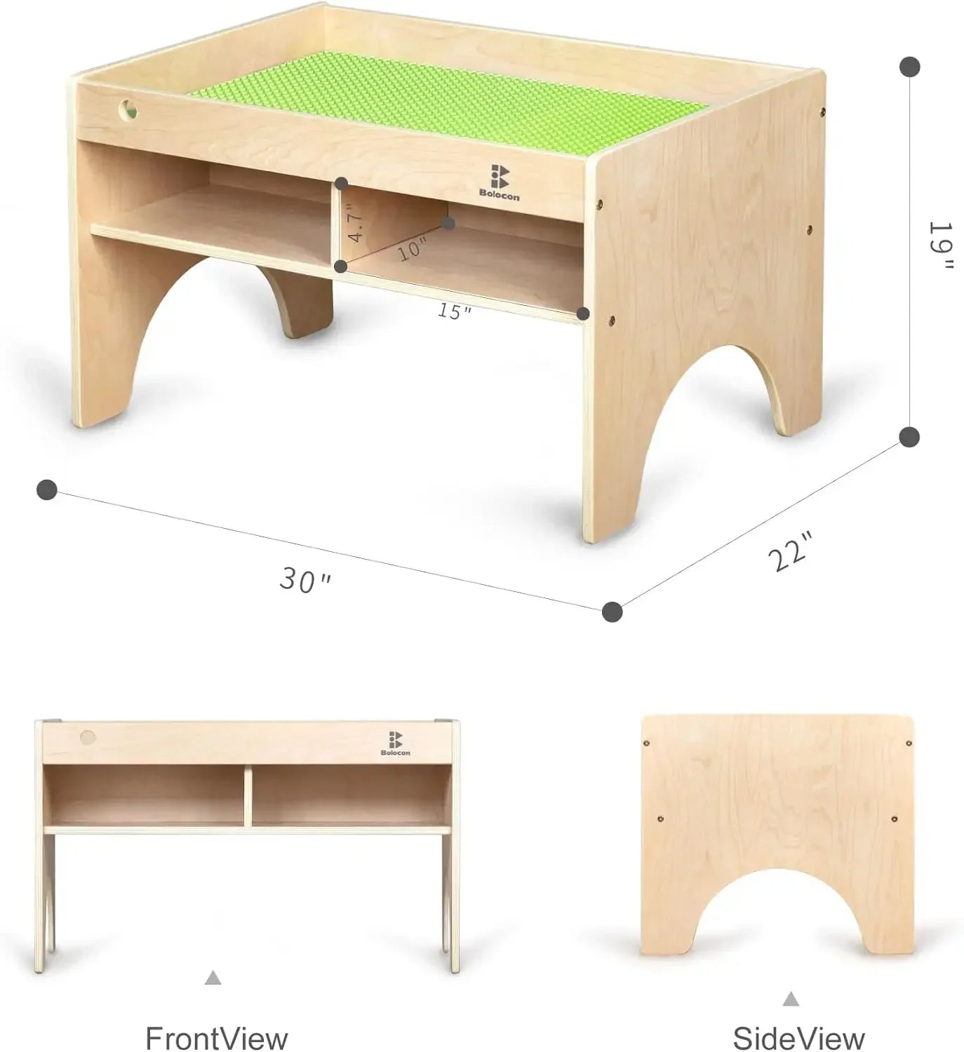 Wooden Three In One Art And Activity Table Playset For Blocks And Bricks Storage